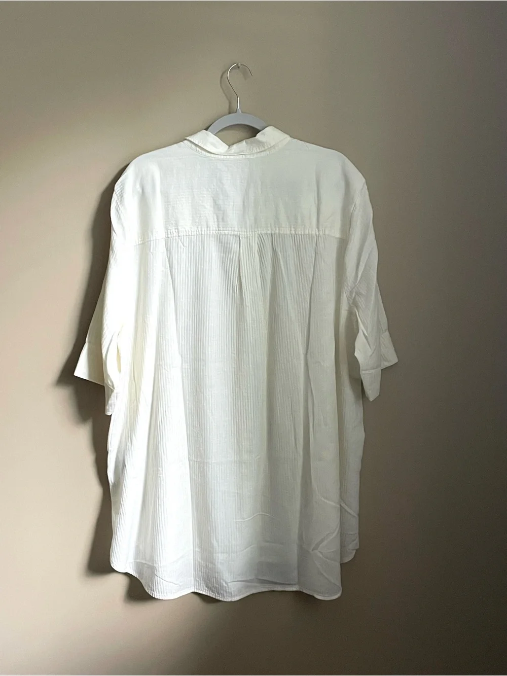 NWT J. Crew ivory shortsleeve buttonfront coverup beach vacation resort sz XL